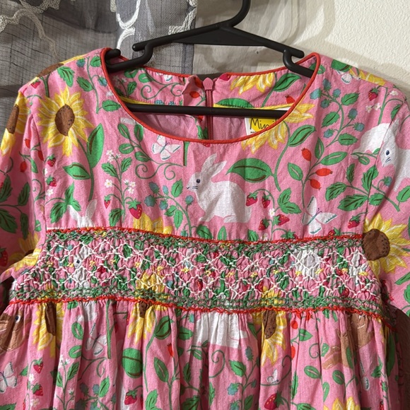 Mini Boden Smocked Bunny dress size 9-10 - Picture 2 of 6